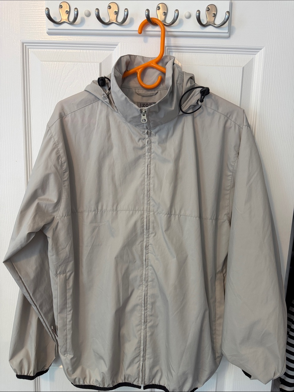 Izod Light Gray Hooded Windbreaker Jacket